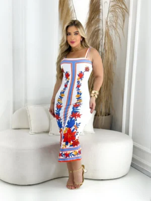 REF 064.1 | VESTIDO MIDI ESTAMPADO 3D
